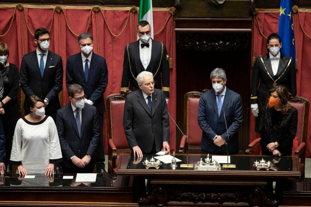 Giuramento Sergio Mattarella, secondo mandato Presidenza della Repubblica Italiana
