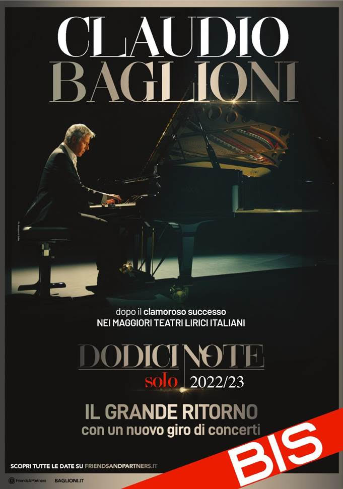 Claudio Baglioni: da novembre il grande ritorno nei maggiori teatri lirici e di tradizione del Belpaese con “Dodici Note Solo Bis”