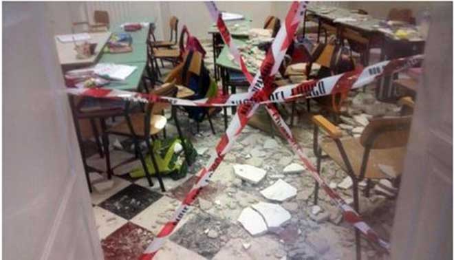 Scuole italiane,  45 episodi di crollo e distacco di intonaco, da settembre 2021 a luglio 2022