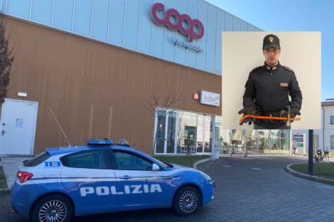 Monza: Polizia arresta italiano, senza fissa dimora, sorpreso mentre si allona con la cassaforte della Coop