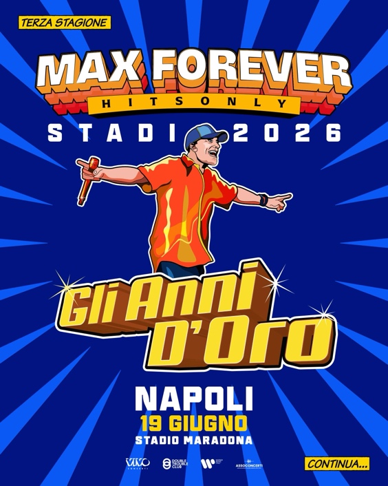 Max Pezzali aggiunge anche un concerto allo Stadio Maradona di Napoli al suo tour estivo 2026